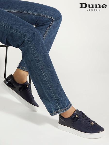 Синий - Dune London Elodiie Material Mix Cupsole Trainers (U23119) | €46