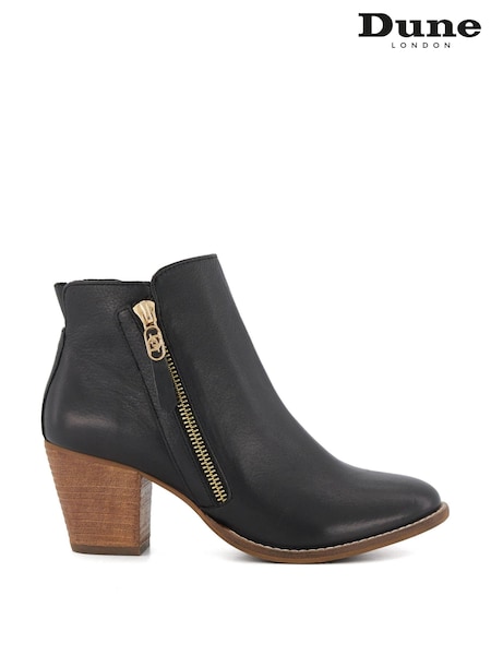 Черный - Dune London Wide Fit Paicey Zip-Up Ankle Boots (U23145) | €79