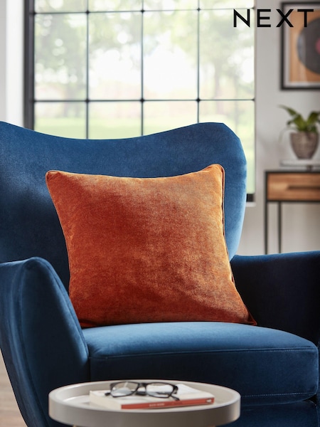 Burnt Orange 45 x 45cm Soft Velour Cushion (U24093) | 39 QAR