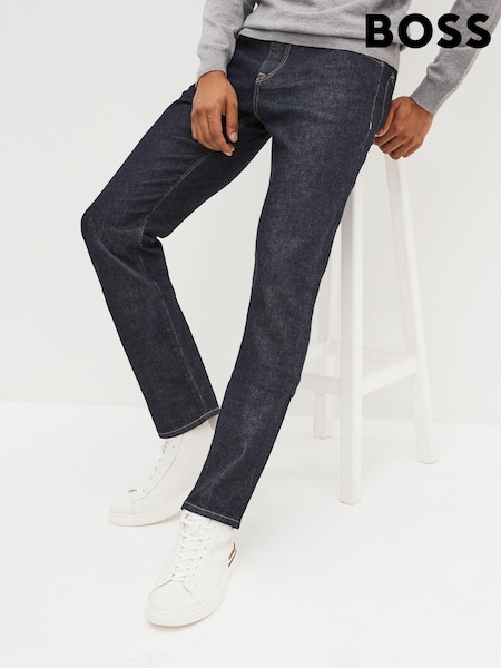 BOSS Indigo Wash Maine Straight Fit Stretch Denim Jeans (U24444) | €79