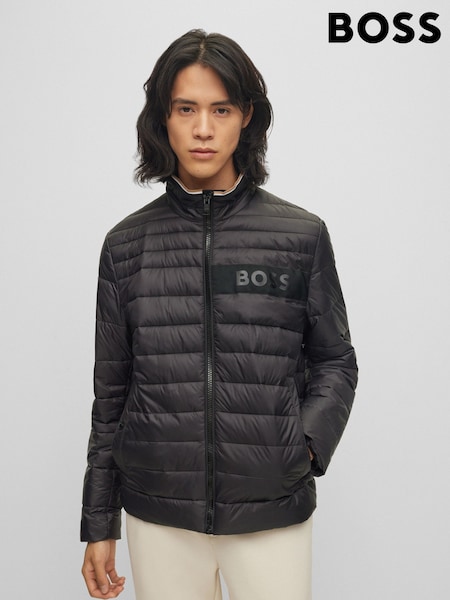BOSS Black Water Repellent 3D Tape Logo Padded Quilted Jacket (U24463) | €366