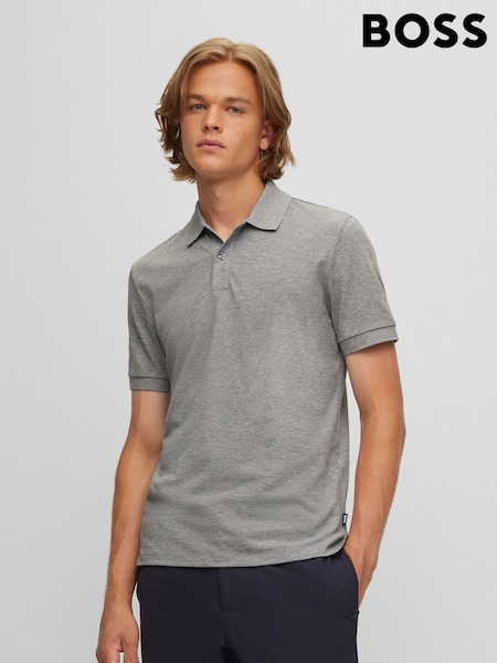 BOSS Grey Pallas Pima Cotton Polo Shirt (U24488) | €65