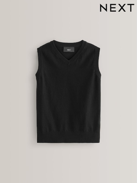 Black School Knitted Cotton-Rich Tank Top (3-16yrs) (U25082) | €4.50 - €7