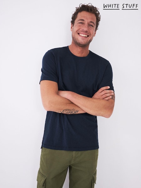 White Stuff Blue Abersoch 100% Cotton Short Sleeve T-Shirt (U25322) | €34