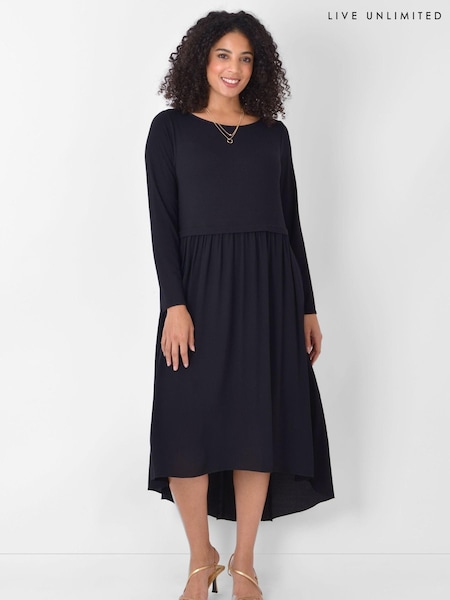 Live Unlimited Curve Jersey Mix Hi Lo Hem Dress (U25804) | 23 €