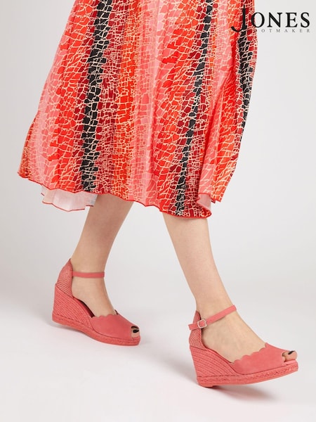 Jones Bootmaker Red Alejandra Espadrille Wedge Sandals (U25932) | €37