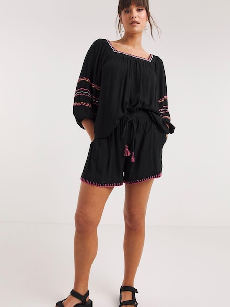 Figleaves Frida Beach Co-Ord Black Cover-Up Top (U26094) | €27