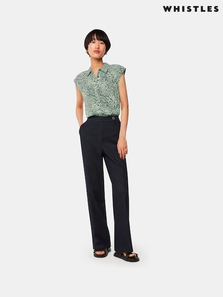 Whistles Green Diagonal Leopard Print Shirt (U26174) | €43.50