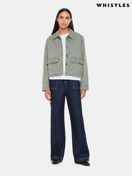 Whistles Green Marie Casual Jacket (U26202) | 354 LEI
