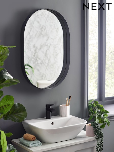 Black Oval 65x45cm Wall Mirror (U26253) | €62