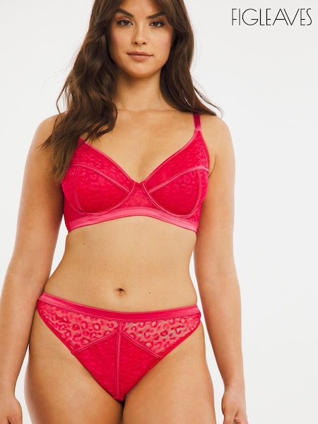 Figleaves Womens Red Leopard Pimlico Thongs (U27298) | €5