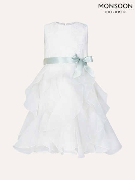 Monsoon Natural Lace Ruffle Dress (U28083) | 307 QAR - 356 QAR