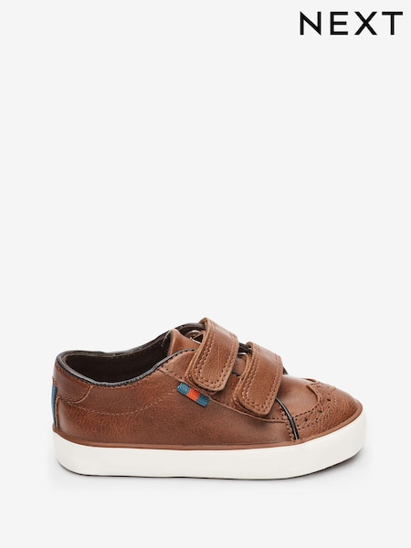 Tan/Brown Brogue Strap Touch Fastening Shoes (U28810) | €10 - €12