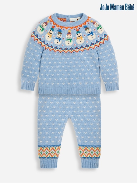 Jojo Maman Bébé Baby Snowman Fair Isle Pattern Knit Set (U28874) | €52