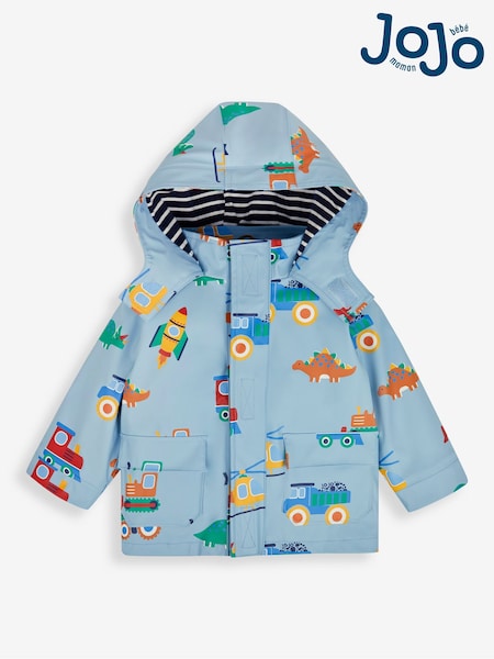 Blau mit Fahrzeugen - Jojo Maman Bébé Wasserdichte Jacke (U29077) | 63 €