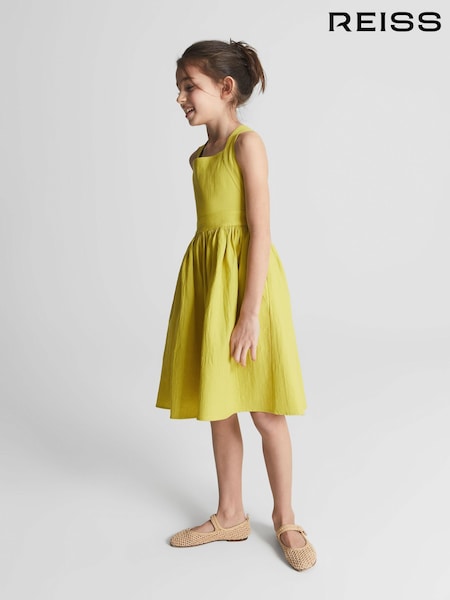 Reiss Bright Yellow Matilda Jr Cross Back Dress (U29421) | €134