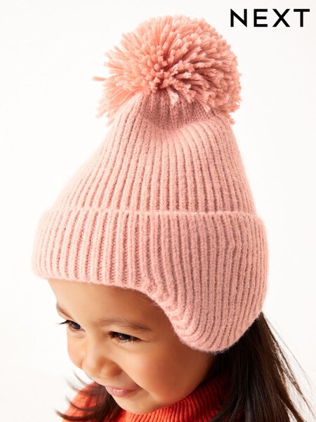 Pink Pom Pom Trapper Hat (3mths-13yrs) (U29770) | €4 - €5