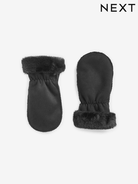 Black Faux Suede Mitts (3mths-6yrs) (U29774) | €3.50 - €5.50