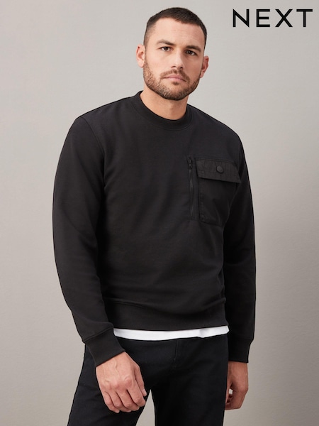 Black Utility Crew Sweatshirt (U30004) | €0