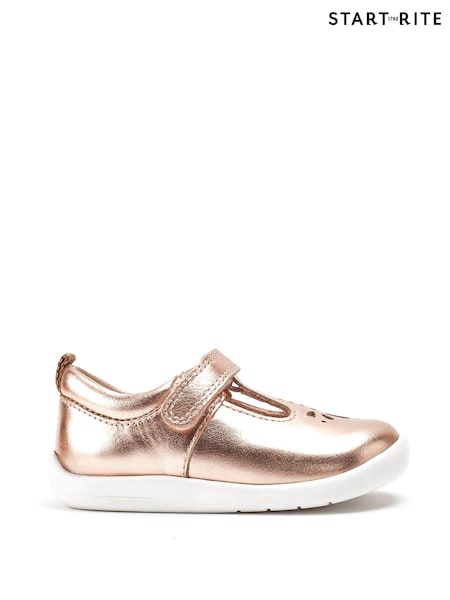 Start-Rite Puzzle Rose Gold Leather T-Bar First Shoes F & G Fit (U30144) | AED157