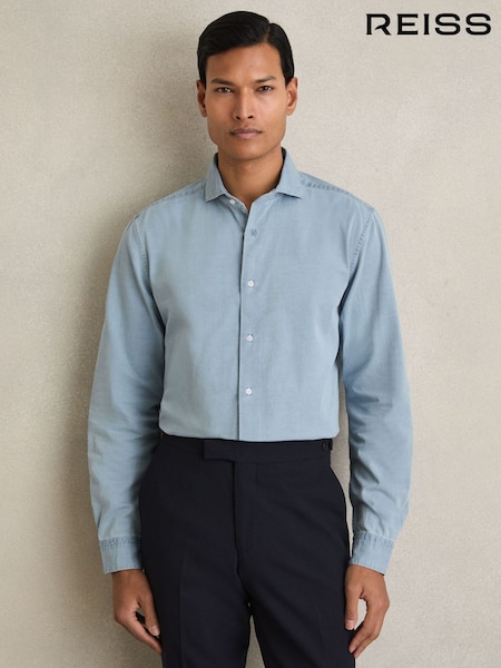 Reiss Draper Washed Chambray Button-Through Shirt (U30649) | 135 €