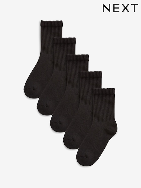 Schwarz - 5 Pack Cotton Rich Cushioned Footbed Ribbed Socks (U30946) | 12 € - 15 €