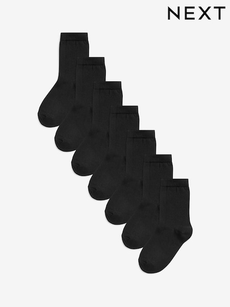 Black 7 Pack Cotton Rich Socks (U30948) | 4,790 Ft - 5,980 Ft