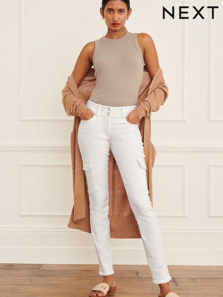 Белый - Lift, Slim And Shape Slim Cargo Jeans (U30982) | €9