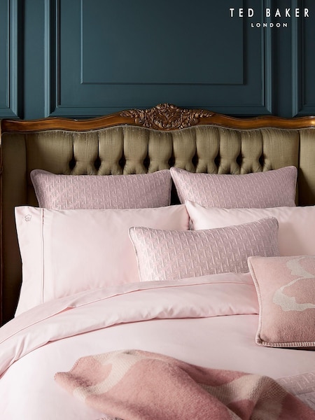 Ted Baker Pink T Quilted Polysatin Sham Pillowcase (U32025) | 121 QAR