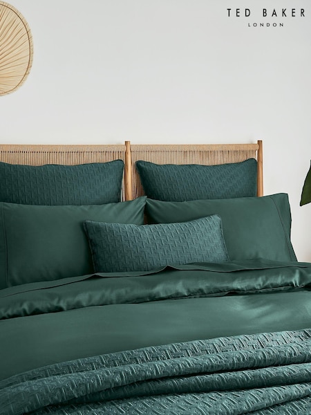 Ted Baker Forest Green Silky Smooth Plain Dye 250 Thread Count Cotton 100% Cotton Pillowcase (U32043) | 81 QAR