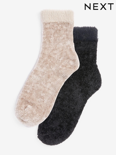 negru/nuanță neutră - Velvet Cosy Socks 2 Pack (U32704) | 57 LEI