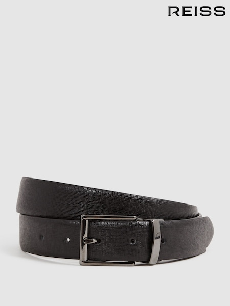 Черные/коричневые - Reiss Ricky Reversible Leather Belt (U32997) | €104