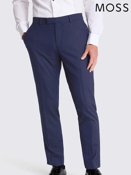 MOSS Navy Blue Slim Fit Tuxedo Suit Trousers (U34158) | €46