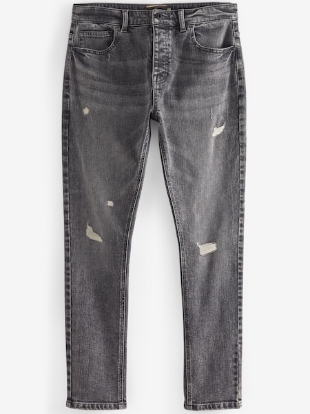 Grey Skinny Fit Ripped Stretch Jeans (U34331) | €15.50