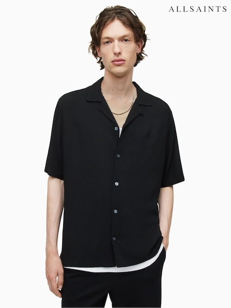 AllSaints Black Venice Short Sleeve Shirt (U34449) | €131