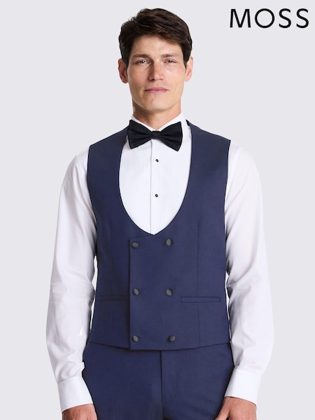 MOSS Blue Slim Fit Dresswear Suit: Waistcoat (U34597) | €93