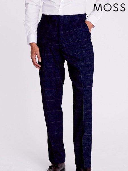 MOSS Navy Blue Check Suit: Trousers (U35297) | R$ 890