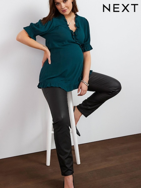 Black Maternity Coated Straight Leg Jeans (U36130) | €8