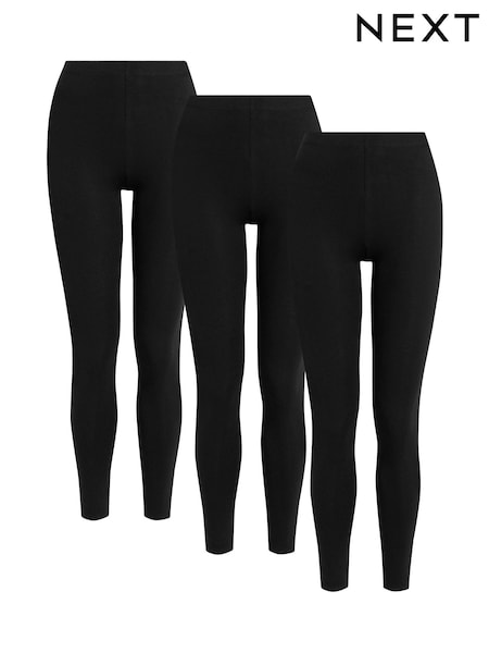 Black Full Length Leggings 3 Pack (U36339) | INR 3,321