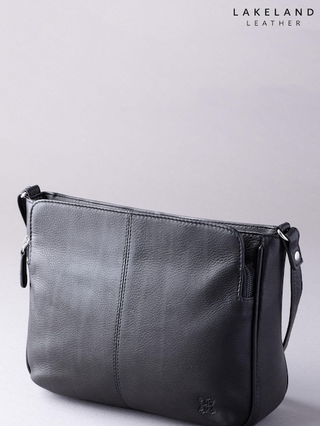 Svart - Lakeland Leather Ambleside Leather Cross-body Bag (U36643) | kr1 260