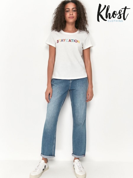 Khost Clothing Cream Slogan T-Shirt (U37669) | €10