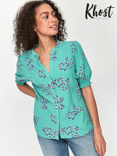 Khost Clothing Green Floral Hearts Blouse (U37675) | €20