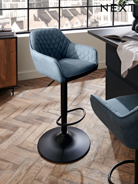 Arona Faux Leather Navy Blue Hamilton Quilted Kitchen Bar Stool (U37949) | €190