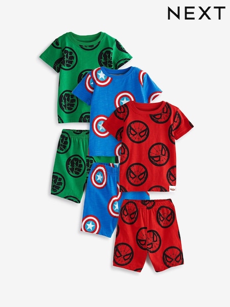 Marvel - 100% Cotton Short Pyjamas 3 Pack (12mths-12yrs) (U39249) | 20 € - 26 €