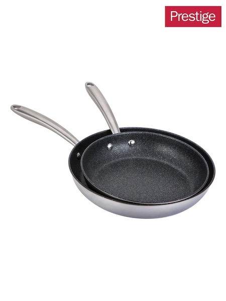 Prestige Silver Scratch Guard SS Non-Stick Twin Pack Frypan Set 25/29cm (U44306) | €102