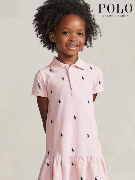 Polo Ralph Lauren Girls Pink Multi Logo Polo Dress (U44406) | €63 - €66