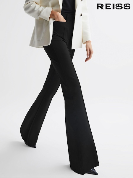 Reiss Black Dylan Flared High Rise Trousers (U44534) | €80