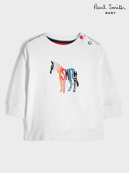 Paul Smith Junior Baby Unisex Short Sleeve White Zebra T-Shirt (U44700) | €25