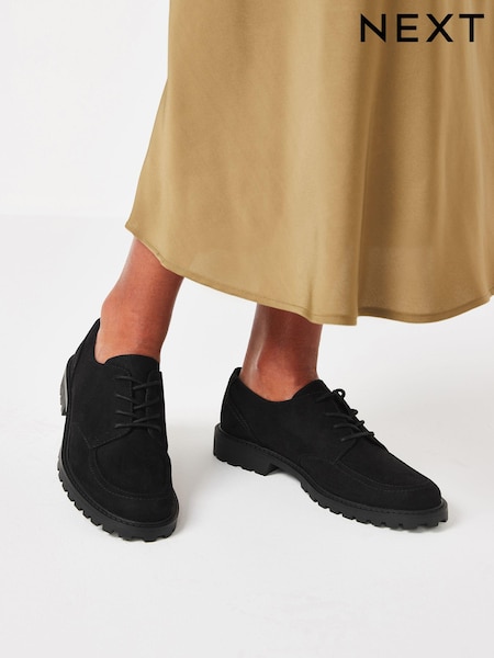 Črn mikrosemiš - Forever Comfort Cleated Chunky Lace Up Shoes (U47832) | € 20