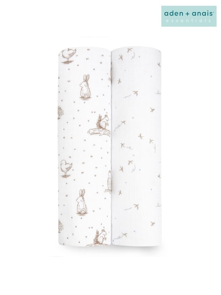 aden + anais White Essentials Silky Soft Muslin Blankets 2 Pack Healing Nature (U47841) | € 34